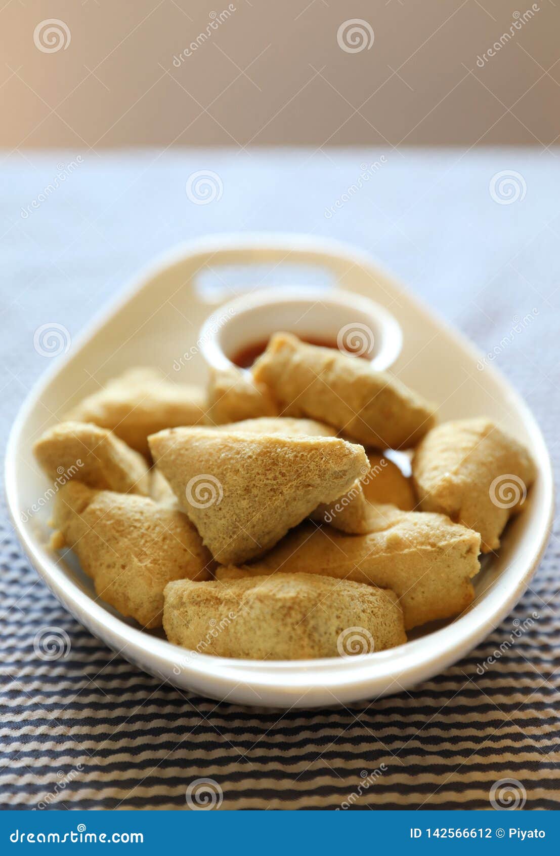 Fried tofu, Japanese food stock photo. Image of black 142566612