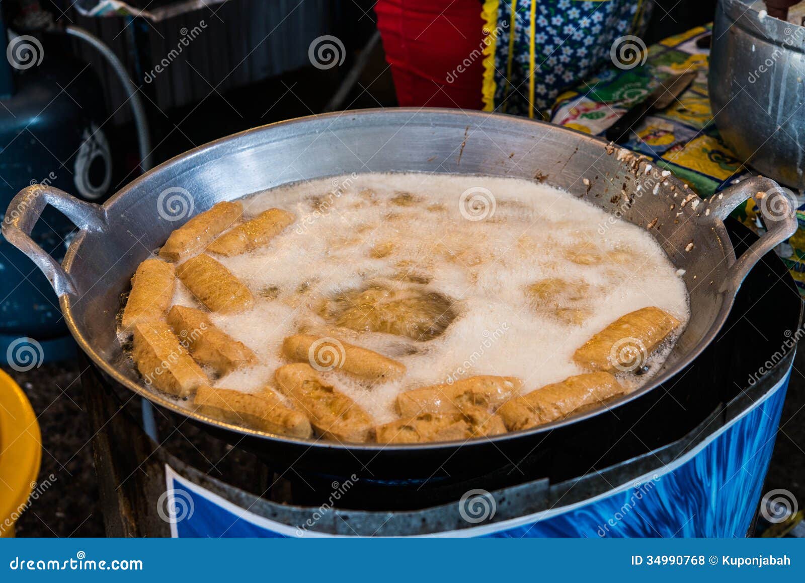 Fried tofu,Thai food stock photo. Image of fattening 34990768