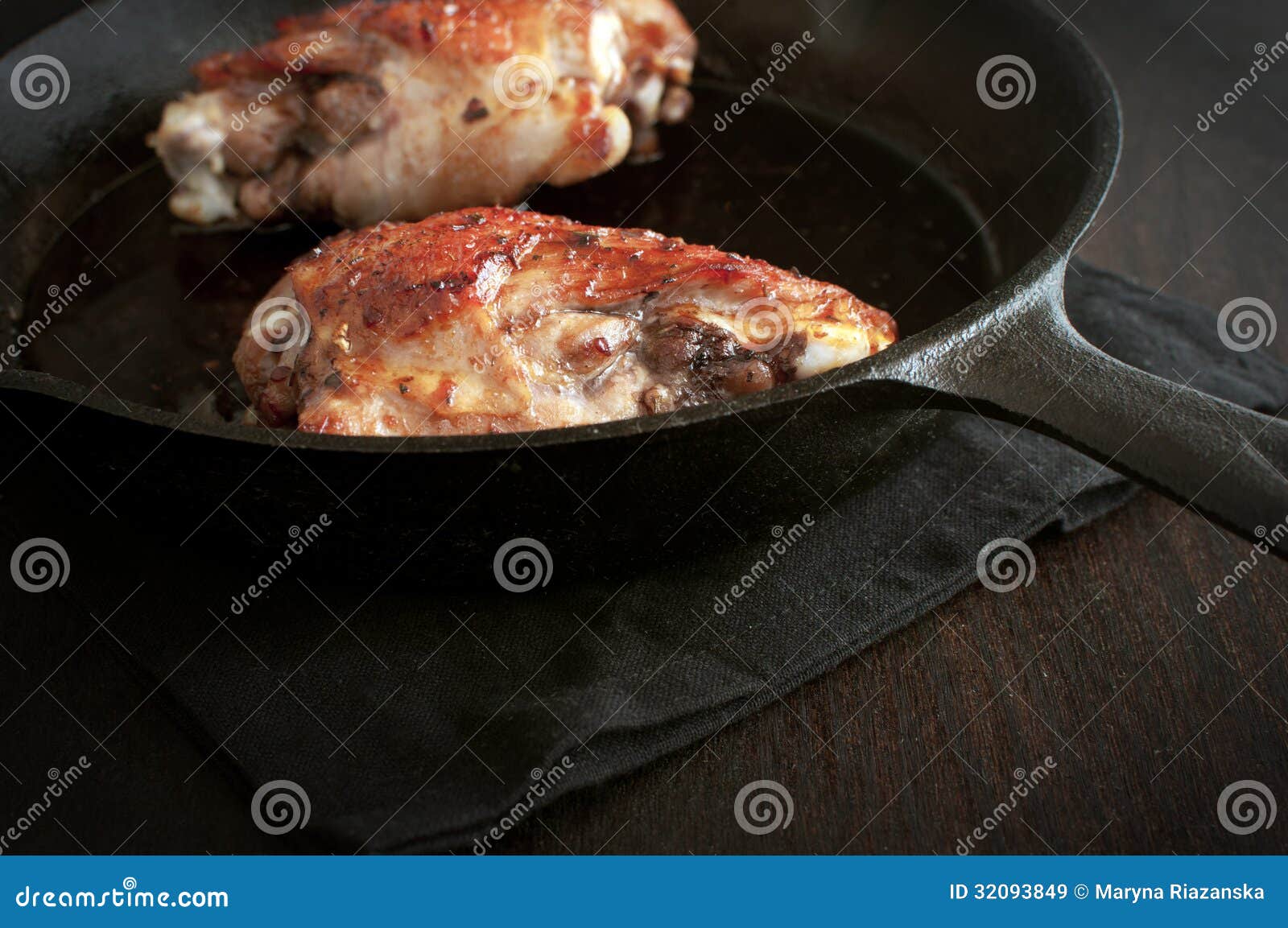 Fried Turkey Leg in Iron Pan Stock Image Image of grilled, closeup