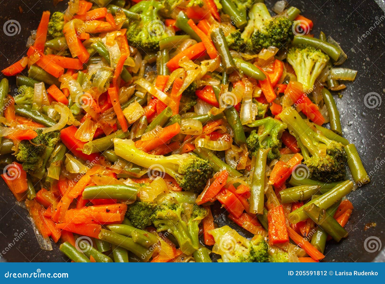 Fried Vegetables in a Pan, Top View Stock Photo Image of mixed, meal 205591812