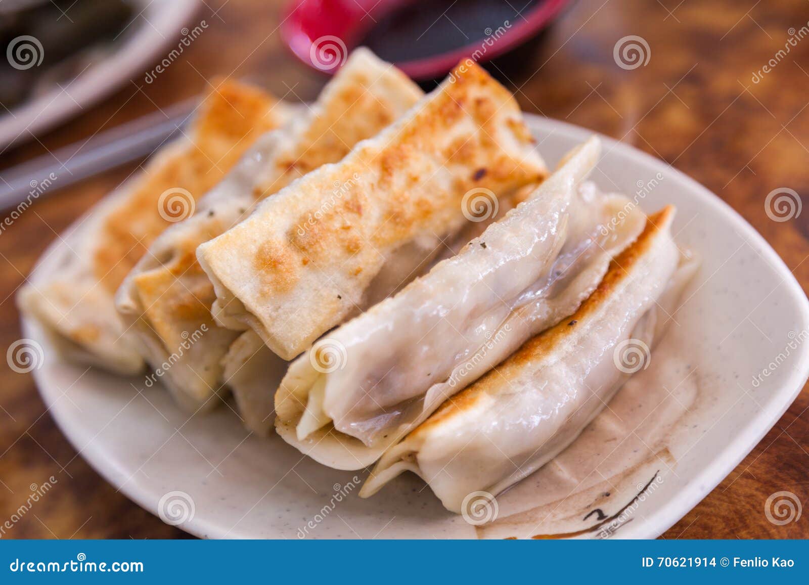 Fried Veggie Dumpling stock photo. Image of drink, brown 70621914