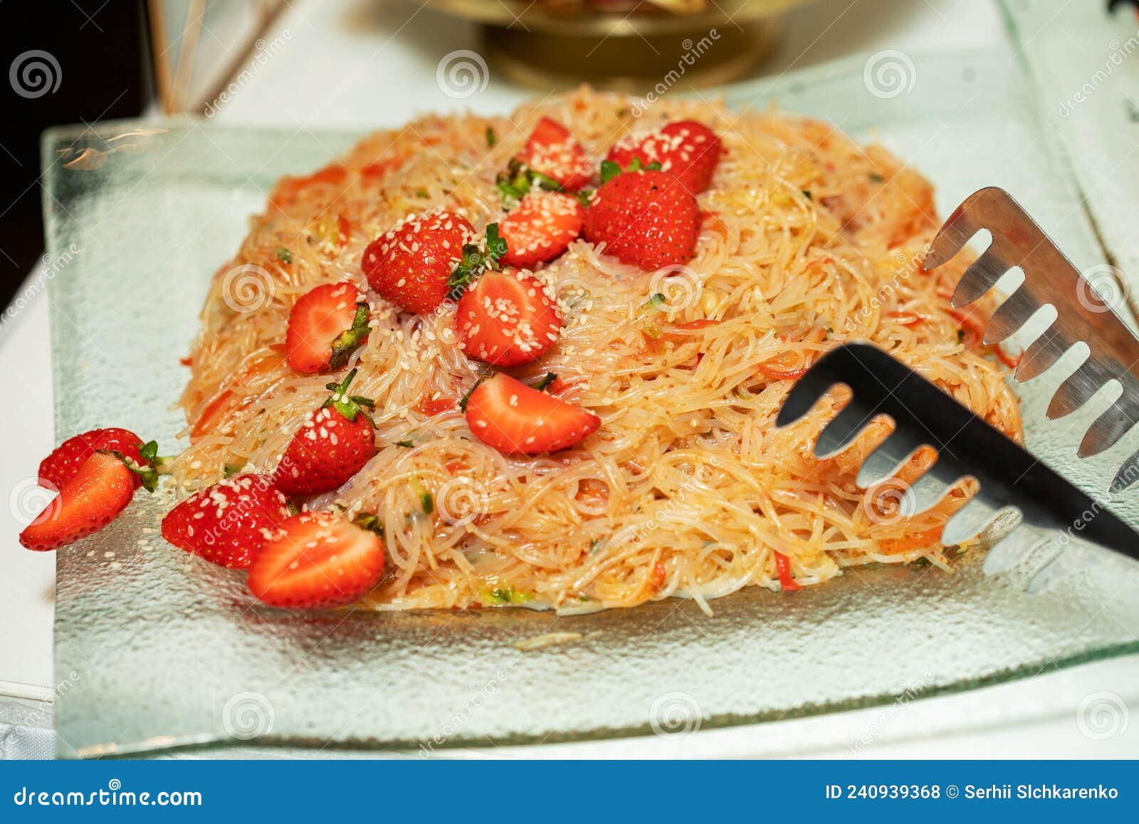 Fried Vermicelli or Fried Rice Noodles Bihun Goreng Stock Photo Image