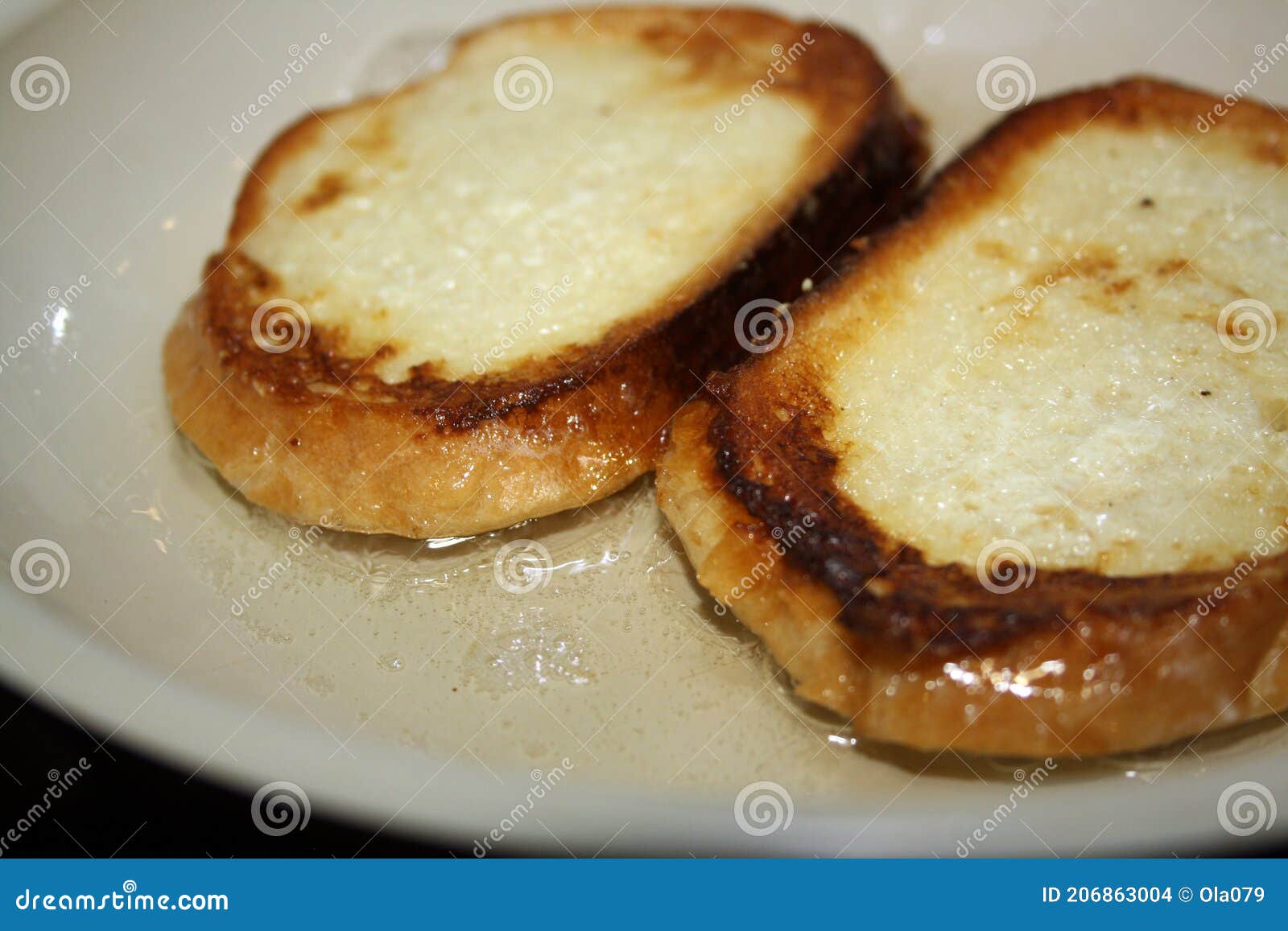 Fried White Bread in an Egg with Milk and Spices Stock Photo Image of