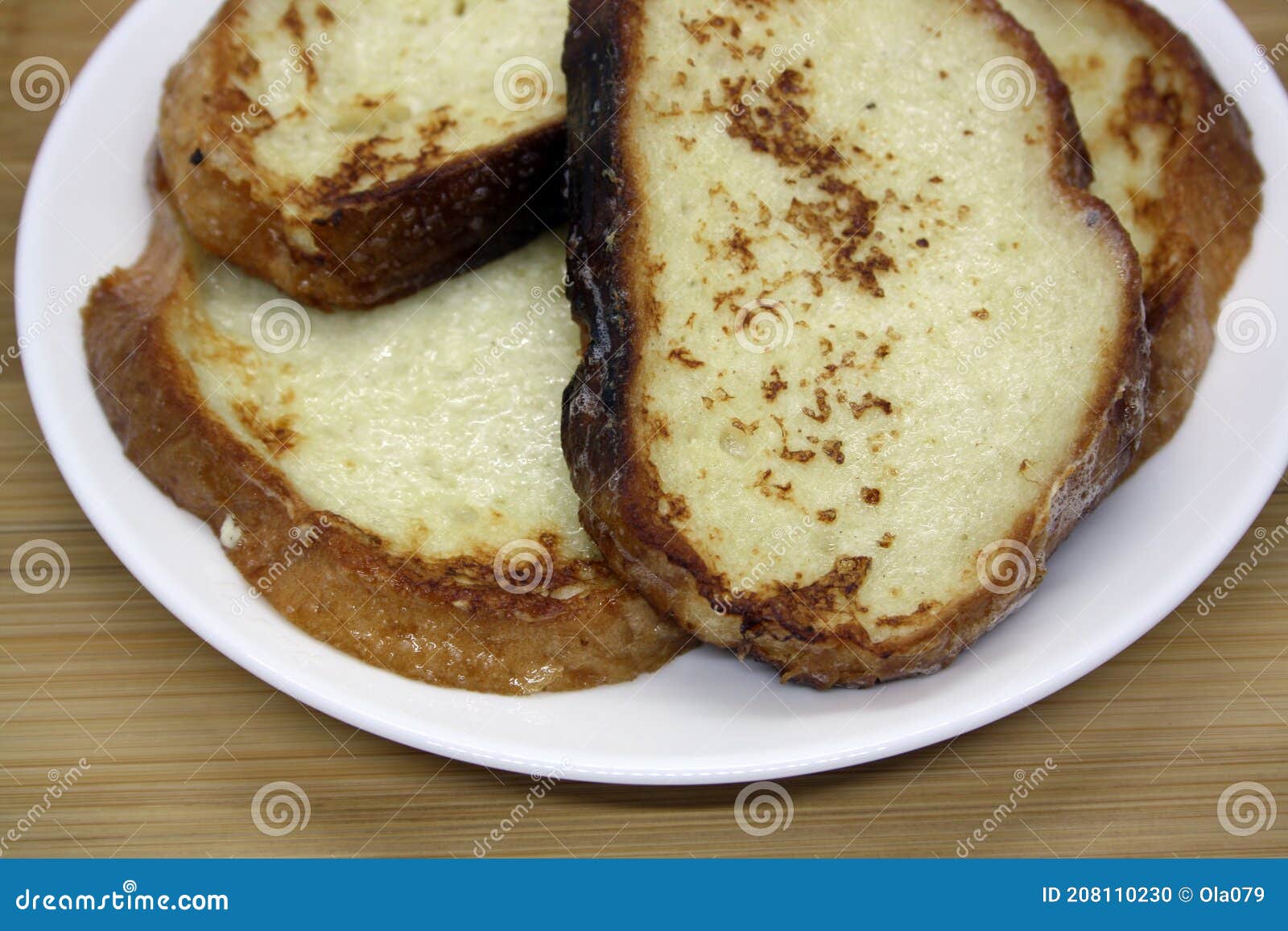 Fried White Bread in an Egg with Milk and Spices Stock Photo Image of