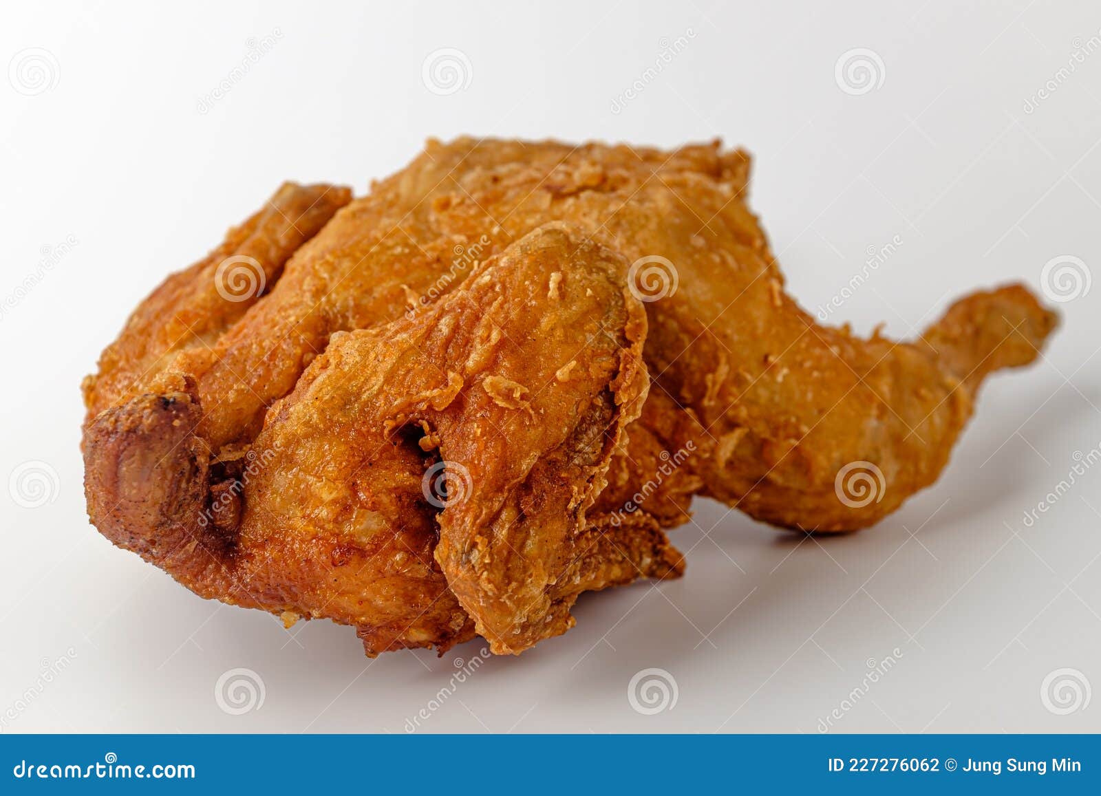 Fried Whole Chicken on a White Background Stock Photo Image of