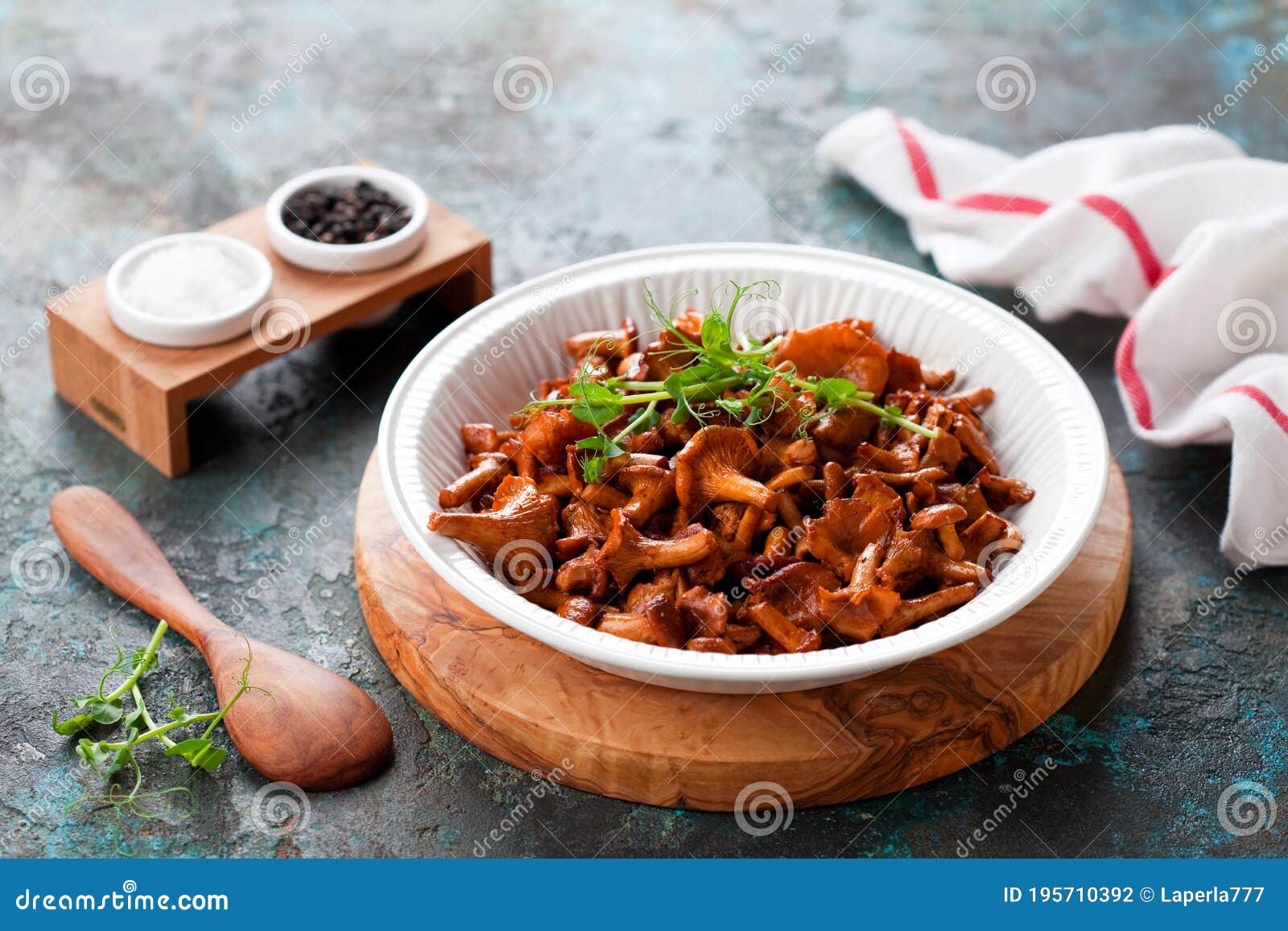 Fried Wild Edible Chanterelle Mushrooms Stock Photo Image of grilled
