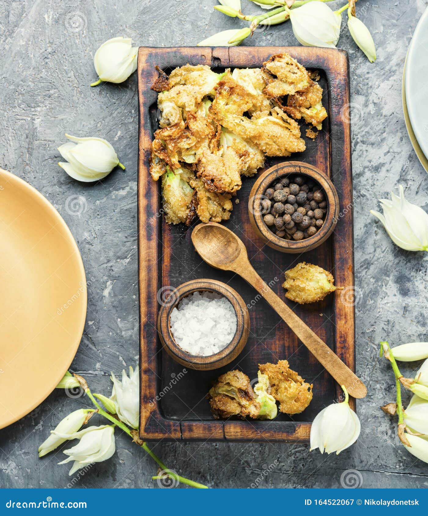 Roasted yucca flowers stock image. Image of floret, blooming 164522067