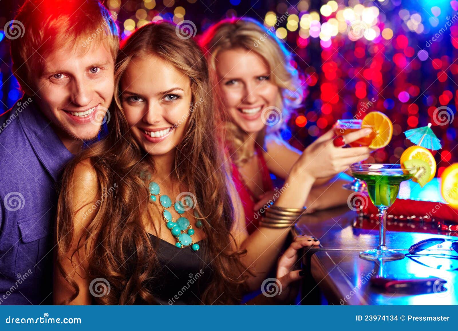 Friendly clubbers stock photo. Image of attractive, girlfriend - 23974134