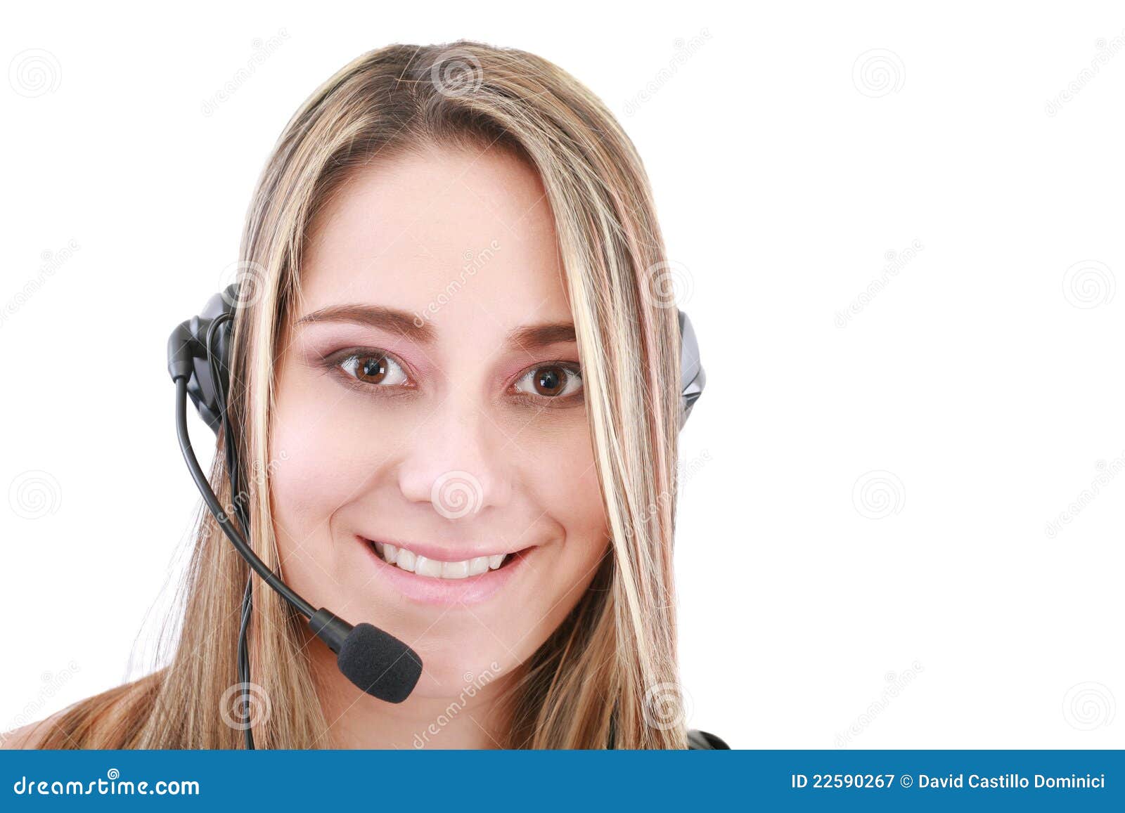 Friendly Female Helpline Operator Stock Image Image of female
