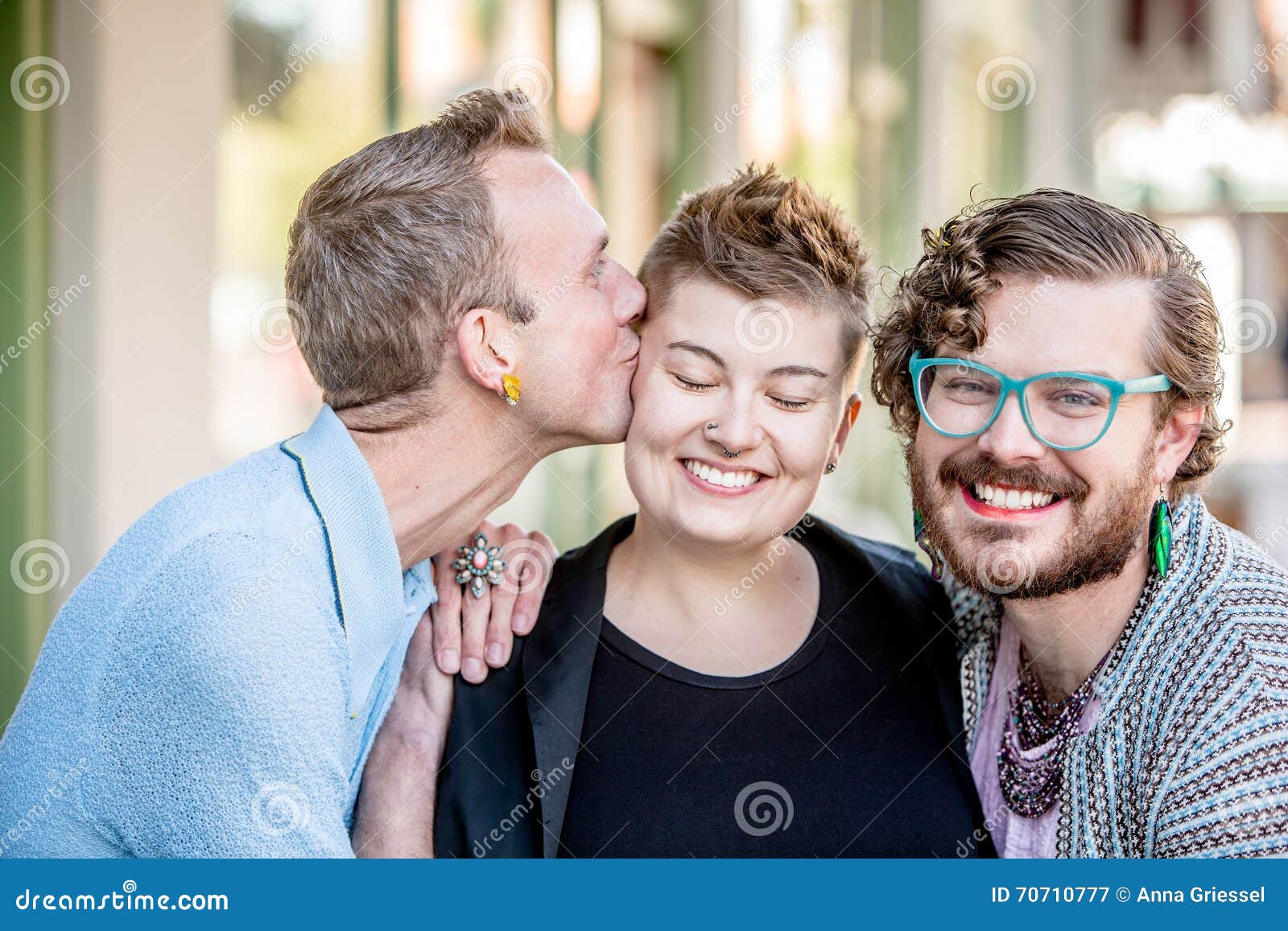Friendly Kiss among Friends Stock Image - Image of glbtq, masculine ...