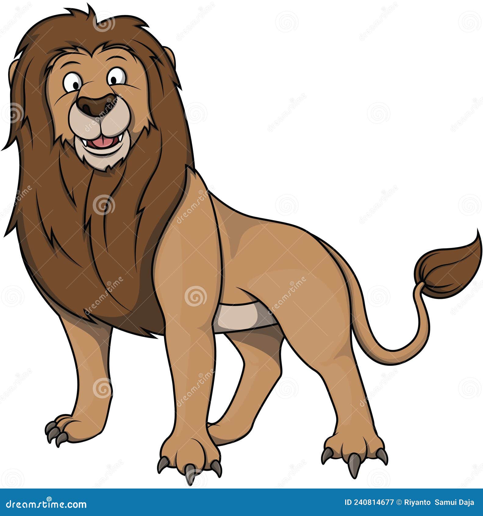 Friendly Lion Cartoon Color Illustration Stock Vector - Illustration of ...