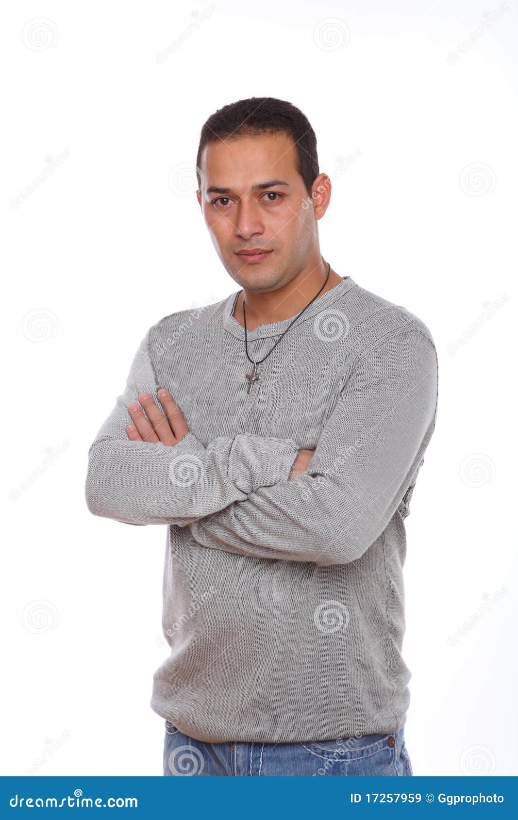 Friendly Man With Arms Crossed Stock Image - Image of male 