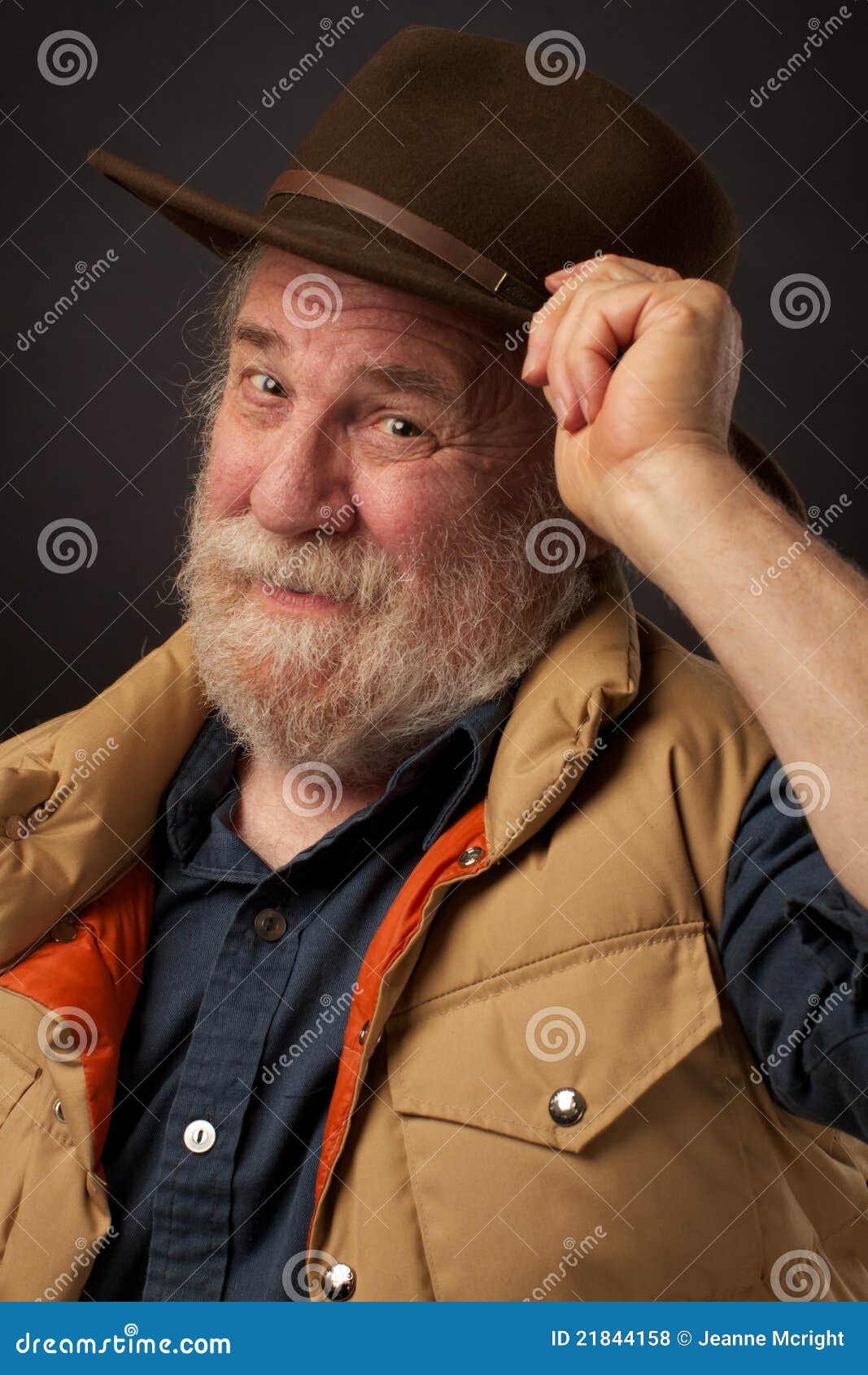 Friendly Senior Man Tipping His Hat Royalty Free Stock Photos Image