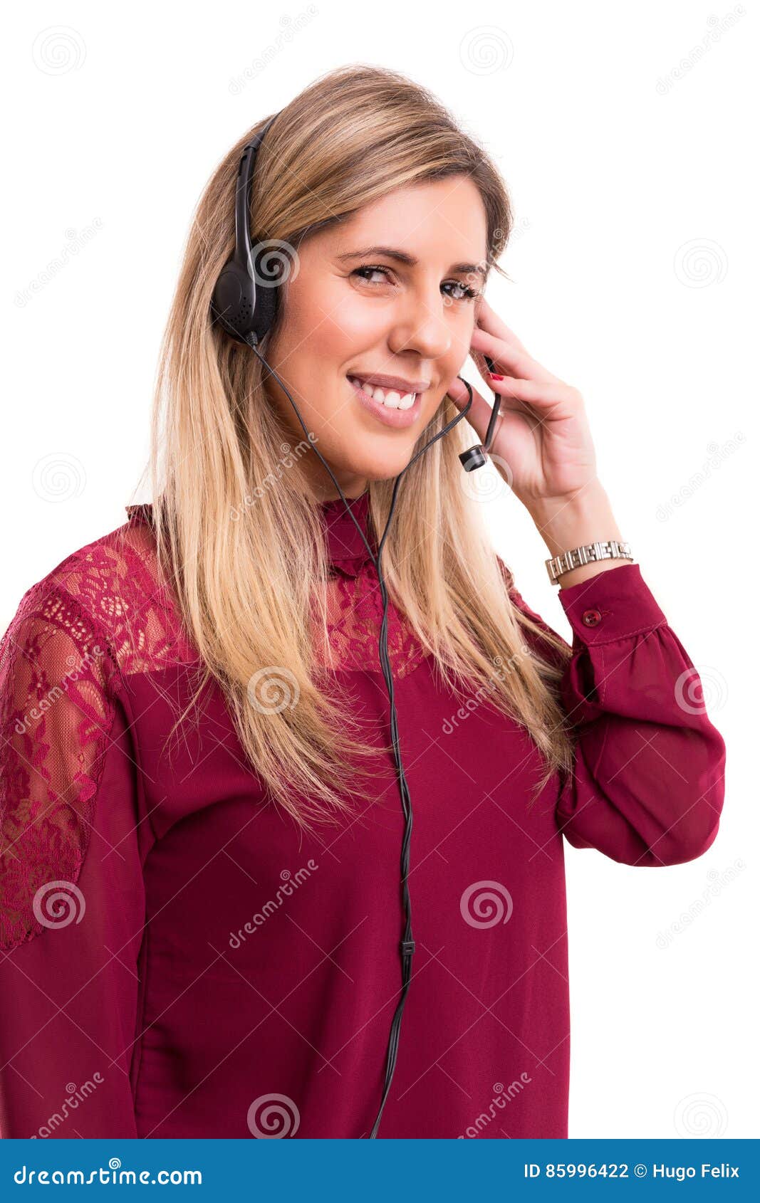 Telephone operator stock photo. Image of help, headset 85996422