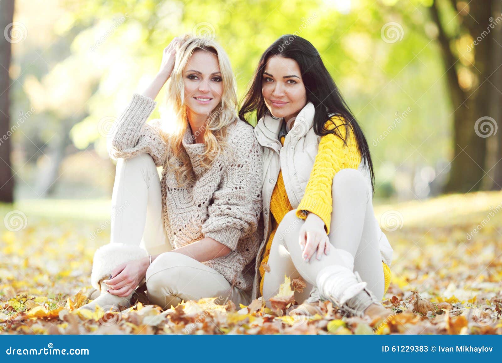 Friends in autumn park stock image. Image of nature, lifestyle - 61229383