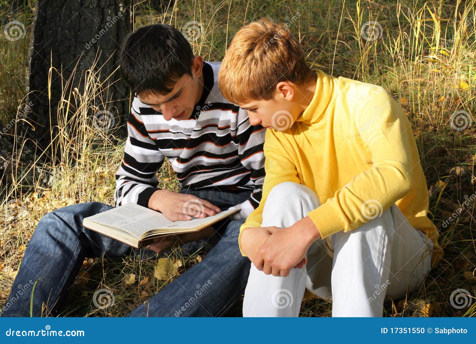 Friends with book stock photo. Image of process, cute - 17351550