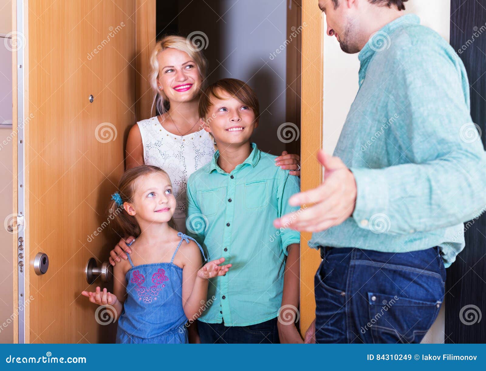 Friends coming with visit stock image. Image of middle - 84310249