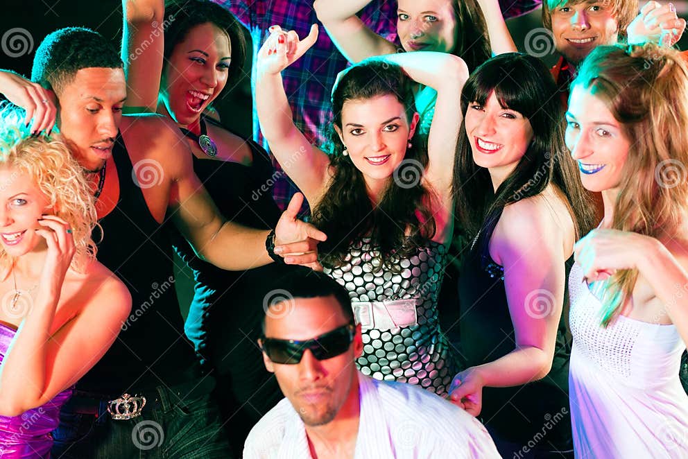 Friends Dancing in Club or Disco Stock Photo - Image of disco, crowd ...