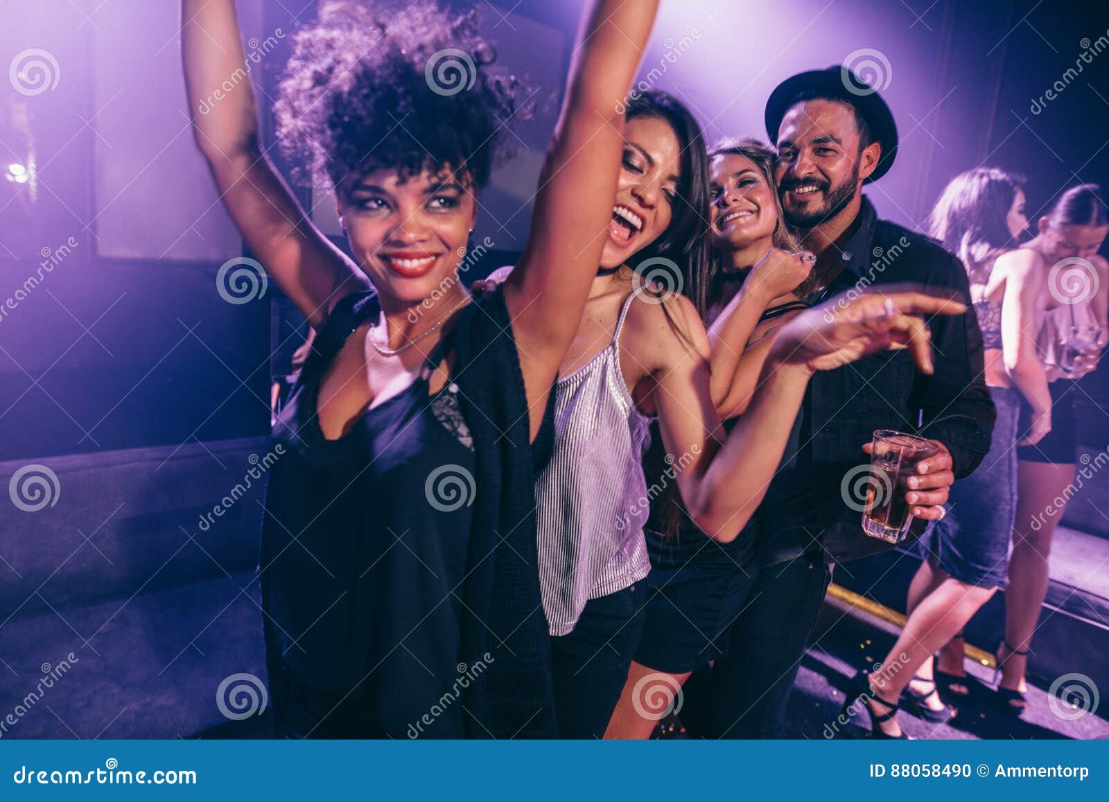 Friends Dancing in Night Club Stock Photo - Image of people, dancing ...