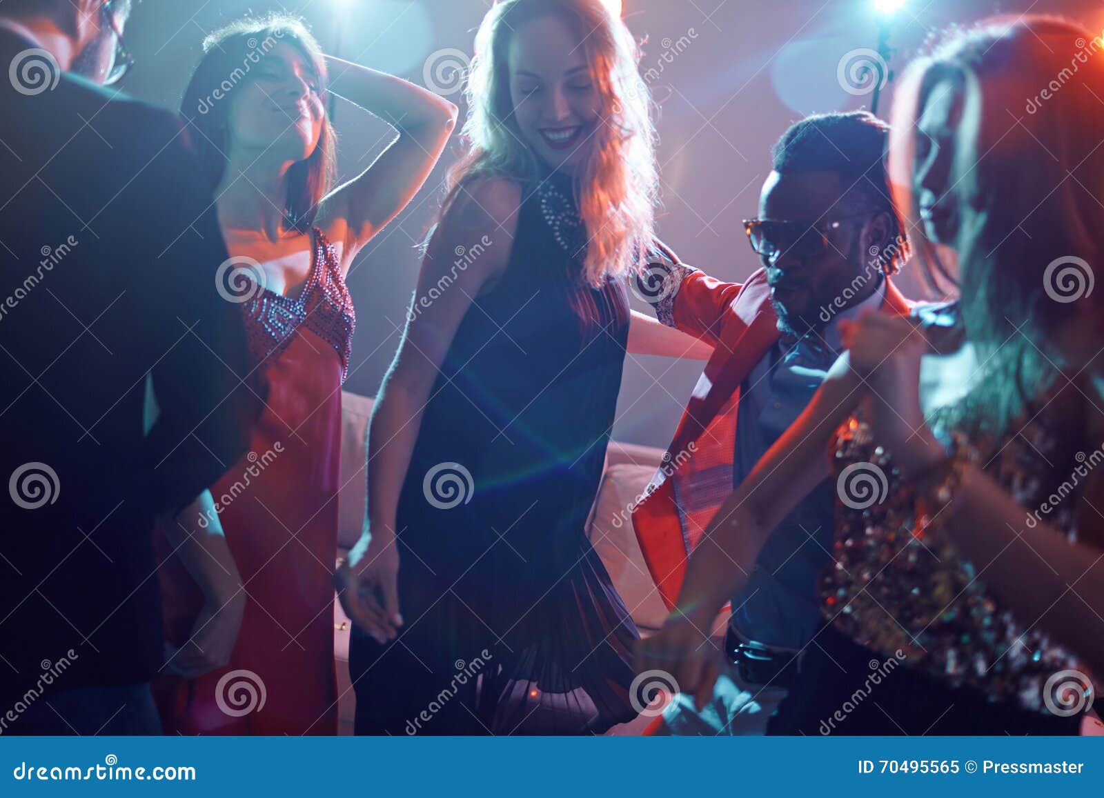 Friends dancing stock image. Image of women, portrait - 70495565