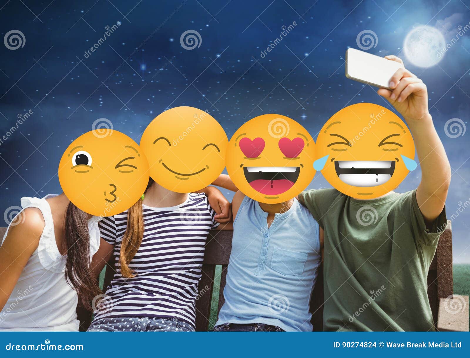 Friends emoji face stock illustration. Illustration of grinning 90274824