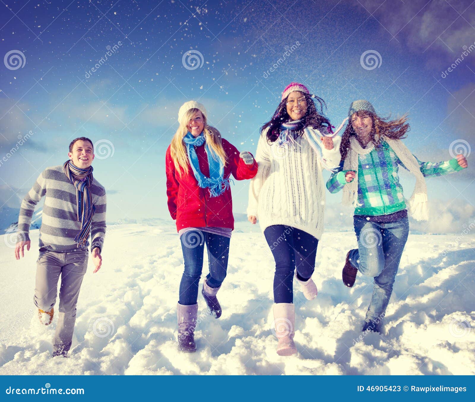 friends enjoyment winter holiday christmas concept