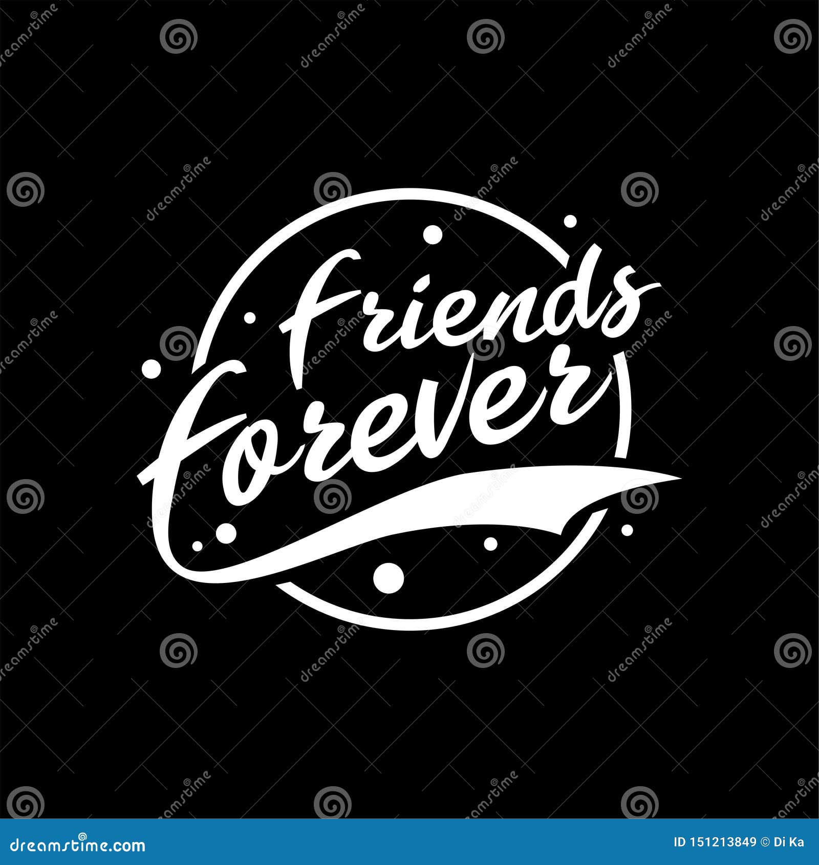 Friends forever logo design, Happy Friendship Day label for banner, poster,  greeting card, t-shirt vector Illustration - Stock Image - Everypixel