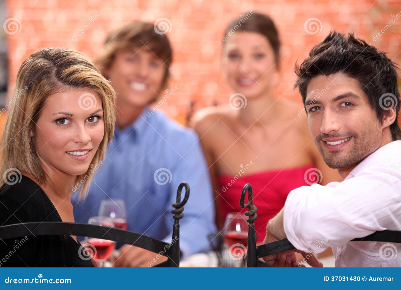 Friends having dinner stock photo. Image of hair, sitting - 37031480