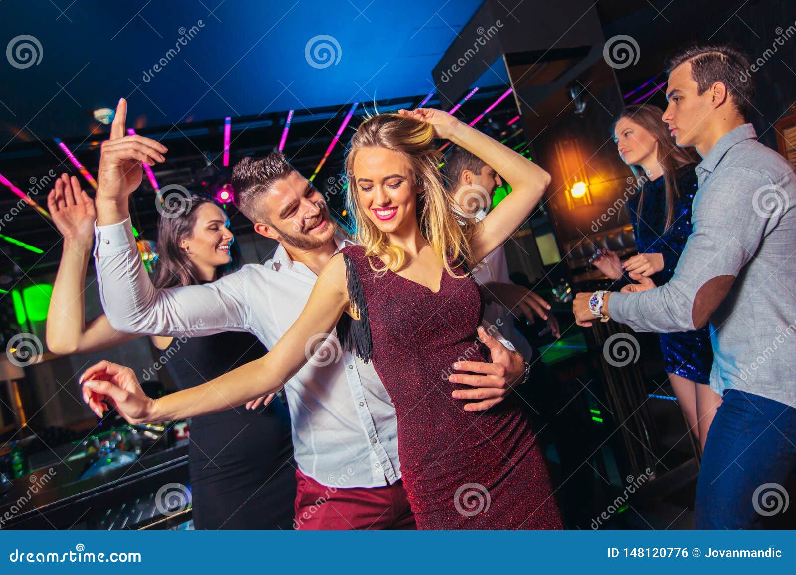 Friends Partying in a Nightclub Stock Photo - Image of event, clubber ...