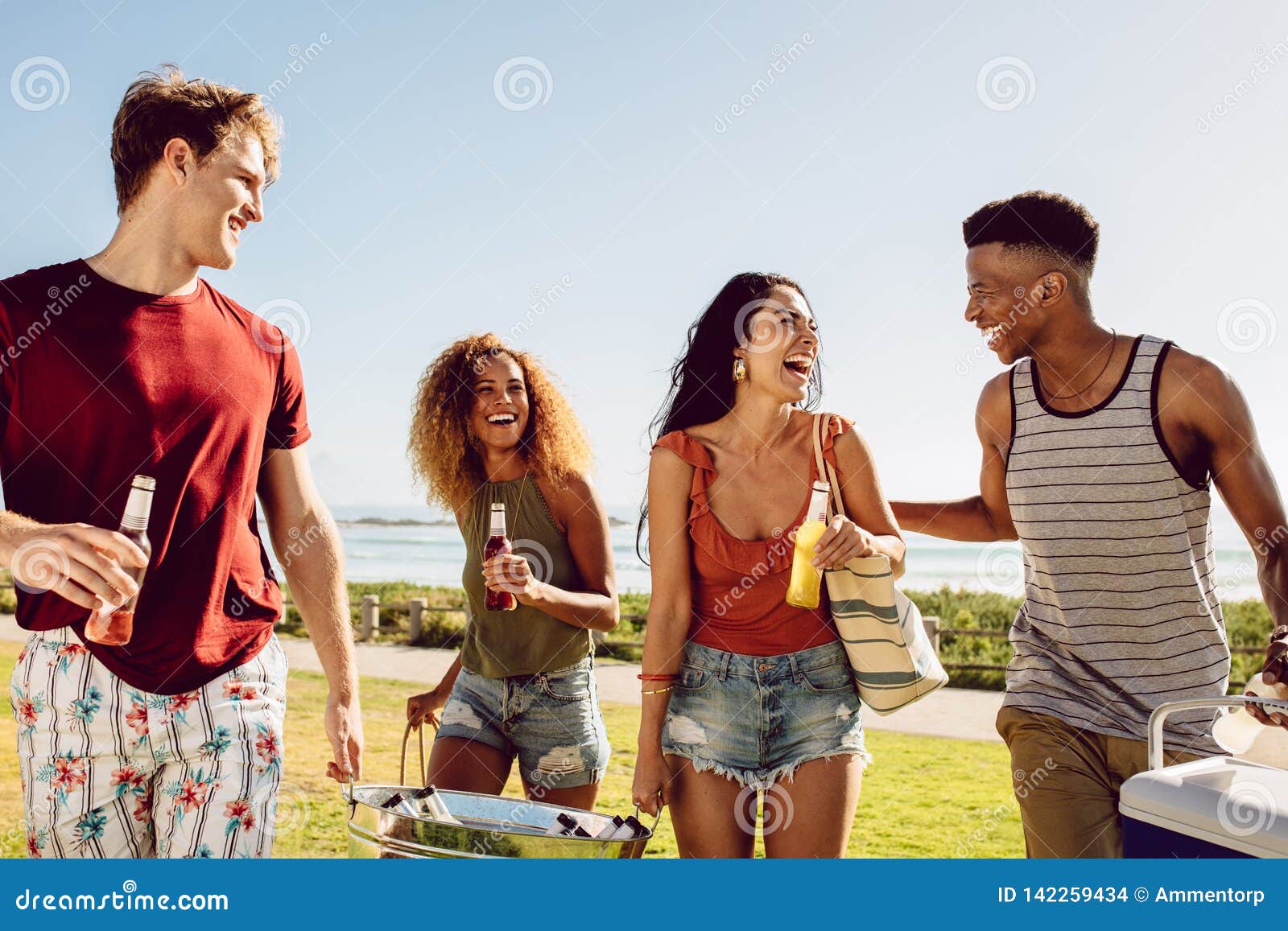 Friends summer beach party stock photo. Image of summer - 142259434
