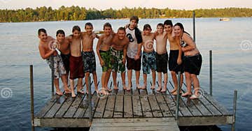 Friends at summer camp stock image. Image of dock, friend - 6358937