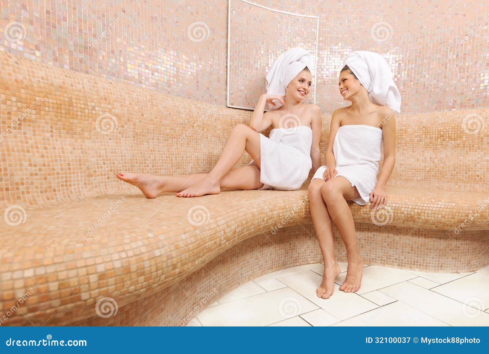 Friends in Turkish sauna stock image. Image of beauty - 32100037