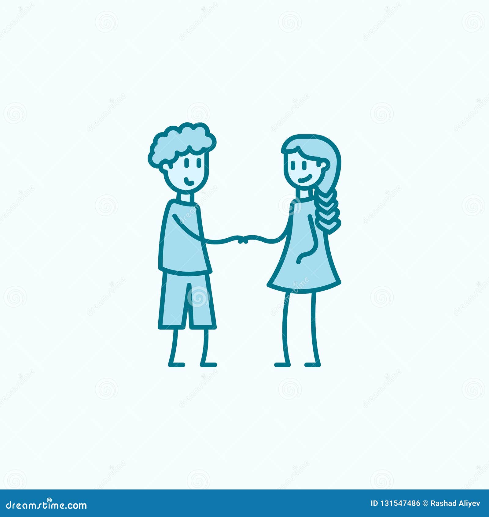 Friendship Between Boy And Girl 2 Colored Line Icon Simple Colored Element Illustration Friendship Between Boy And Girl Outline Stock Illustration Illustration Of Young Vector