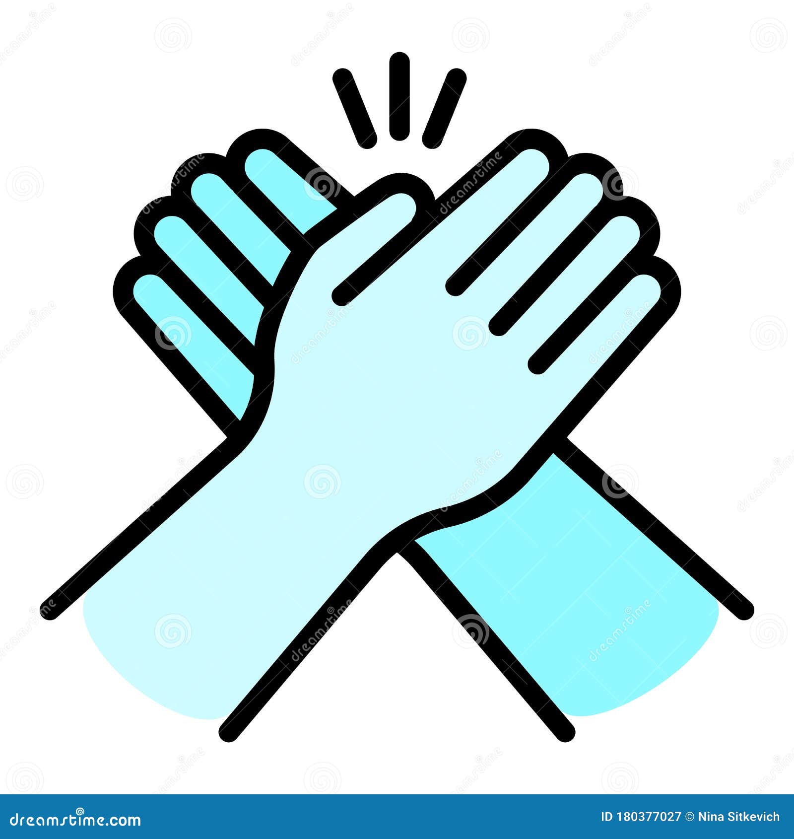 friendship cohesion hands icon, outline style