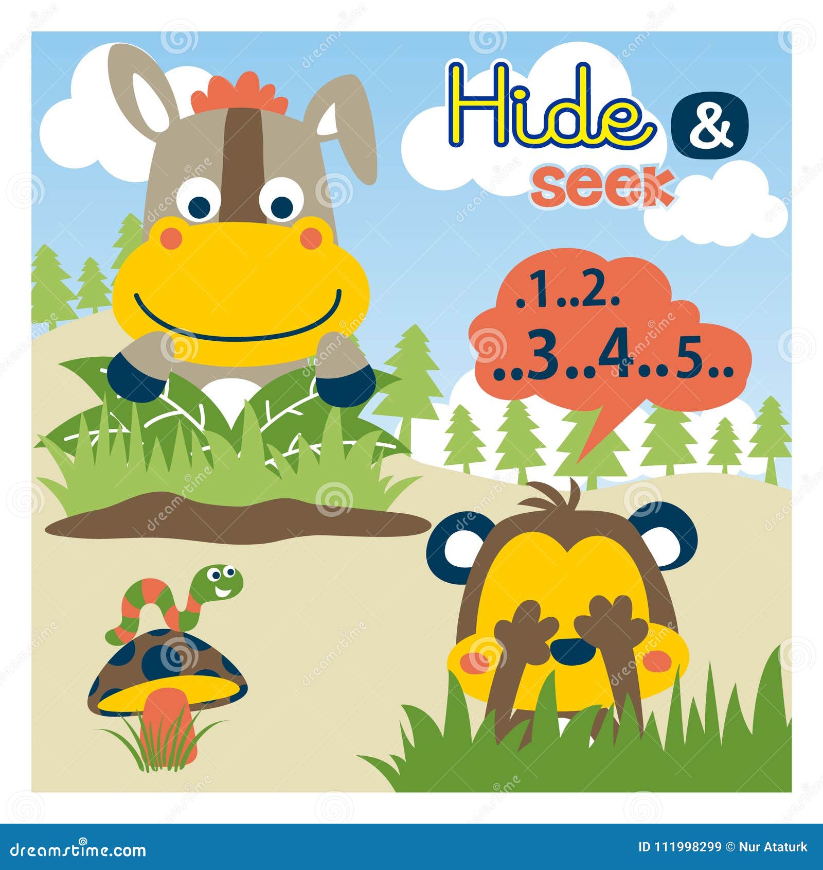 Playing Hide and Seek with Funny Animals Cartoon Stock Vector - Illustration of grass, cartoon: 111998299 Playing Hide and Seek with Funny Animals Cartoon Stock Vector - Illustration of grass, cartoon: 111998299