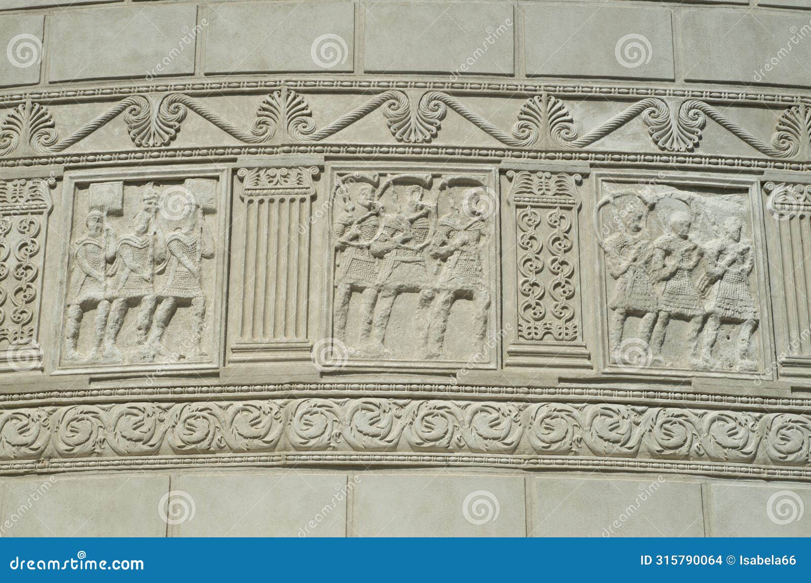 frieze metopes of the tropaeum traiani or trajan's trophy in city adamclisi, constanta, romania