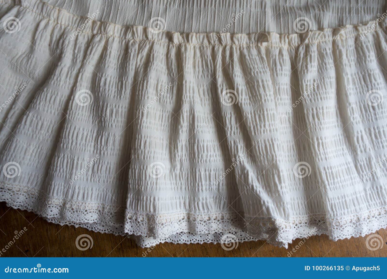 Frill with Lace on the Edge of Skirt Stock Image Image of cream