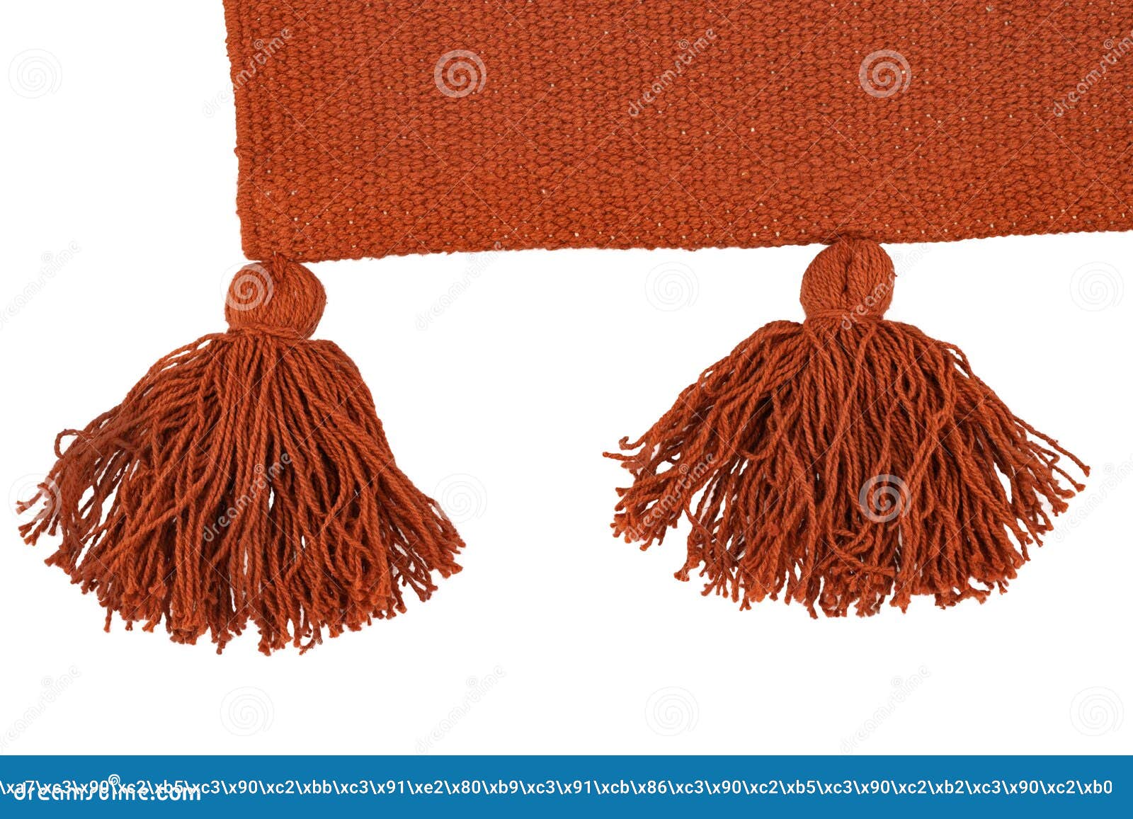 Fringe and Pompoms Made of Cotton Threads on the Edge of a Woven