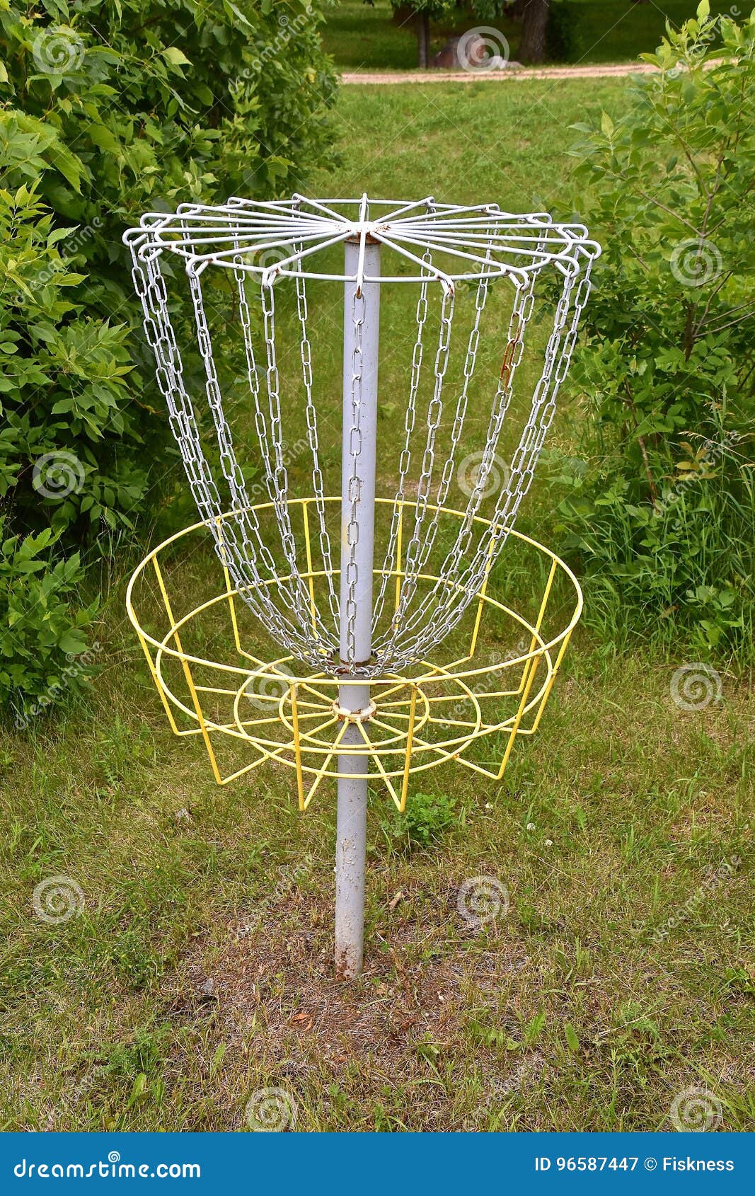 Frisbee golf basket stock image. Image of discgolf, game 96587447