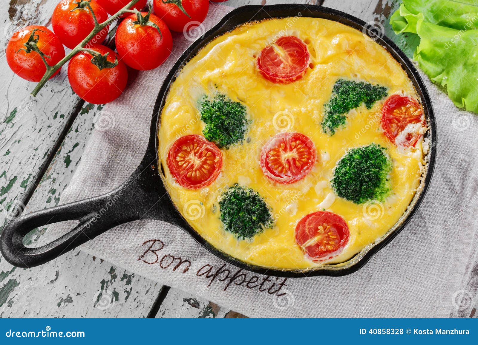 Frittata with broccoli stock photo. Image of vegetable 40858328