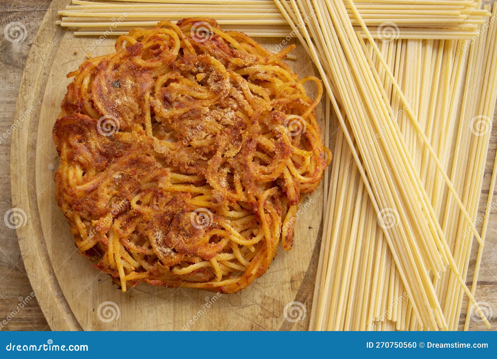 frittata of spaghetti pasta