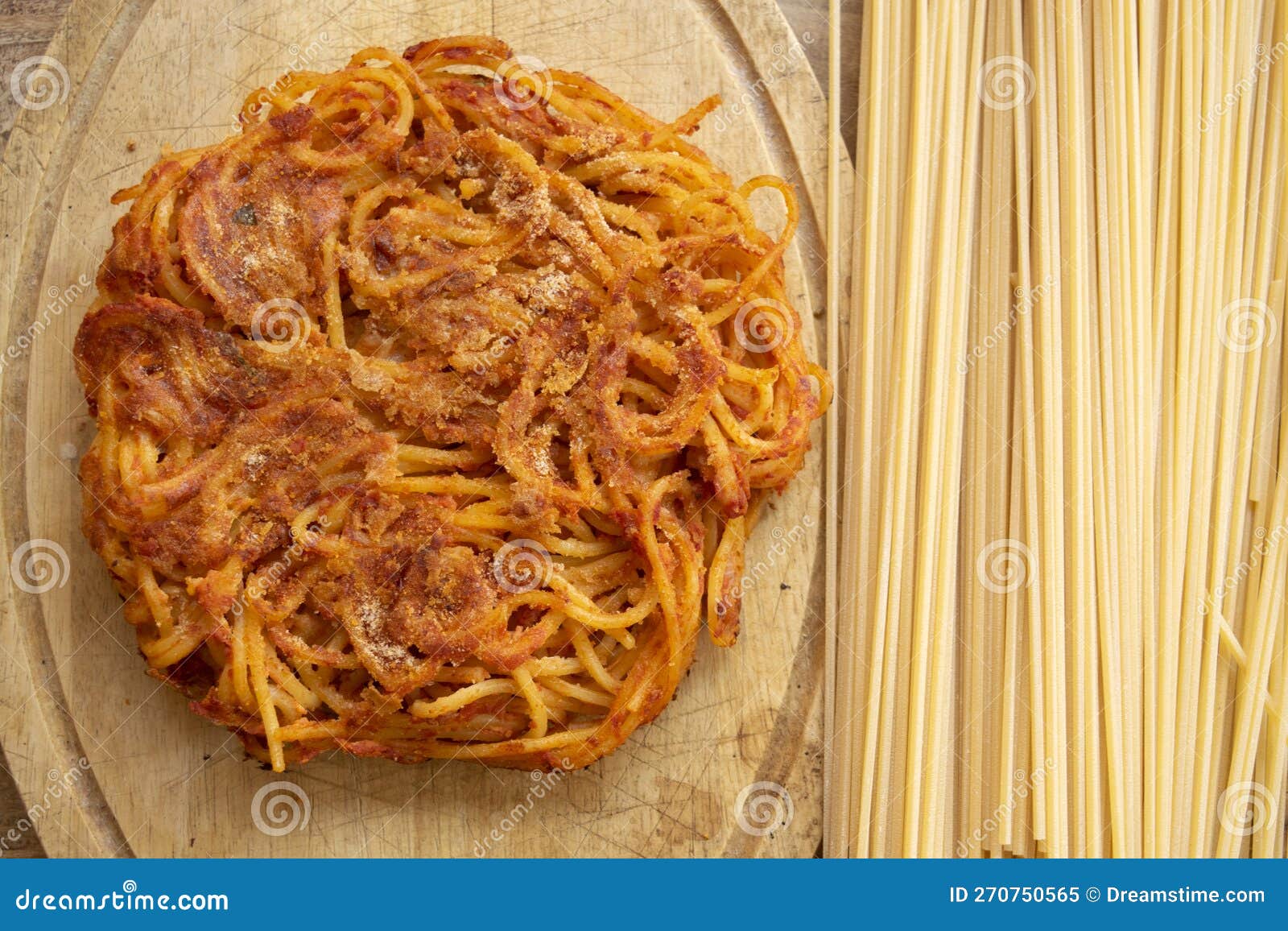 frittata of spaghetti pasta