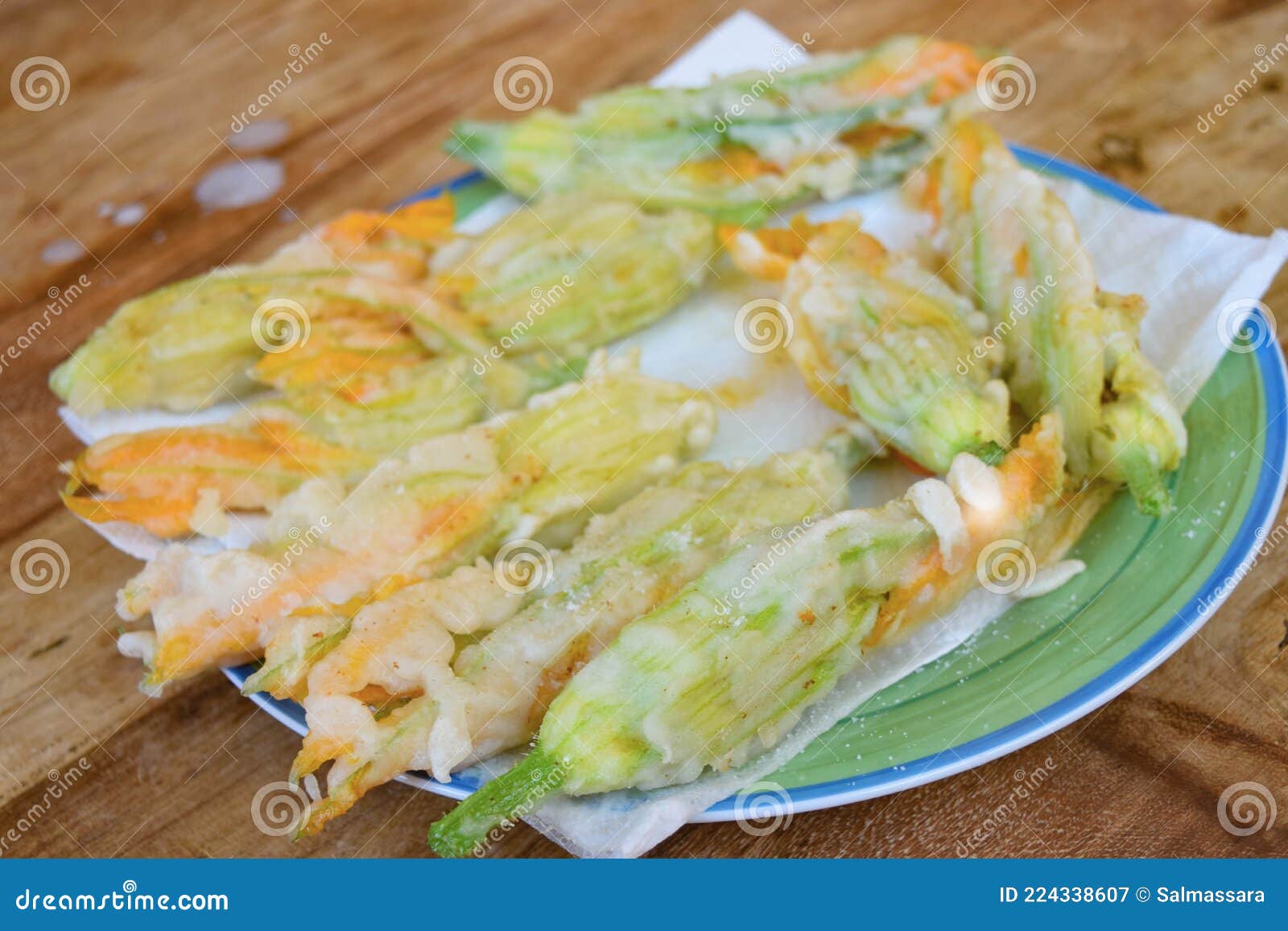 Fritters of Zucchini Flowers Stock Image Image of stuffed, food