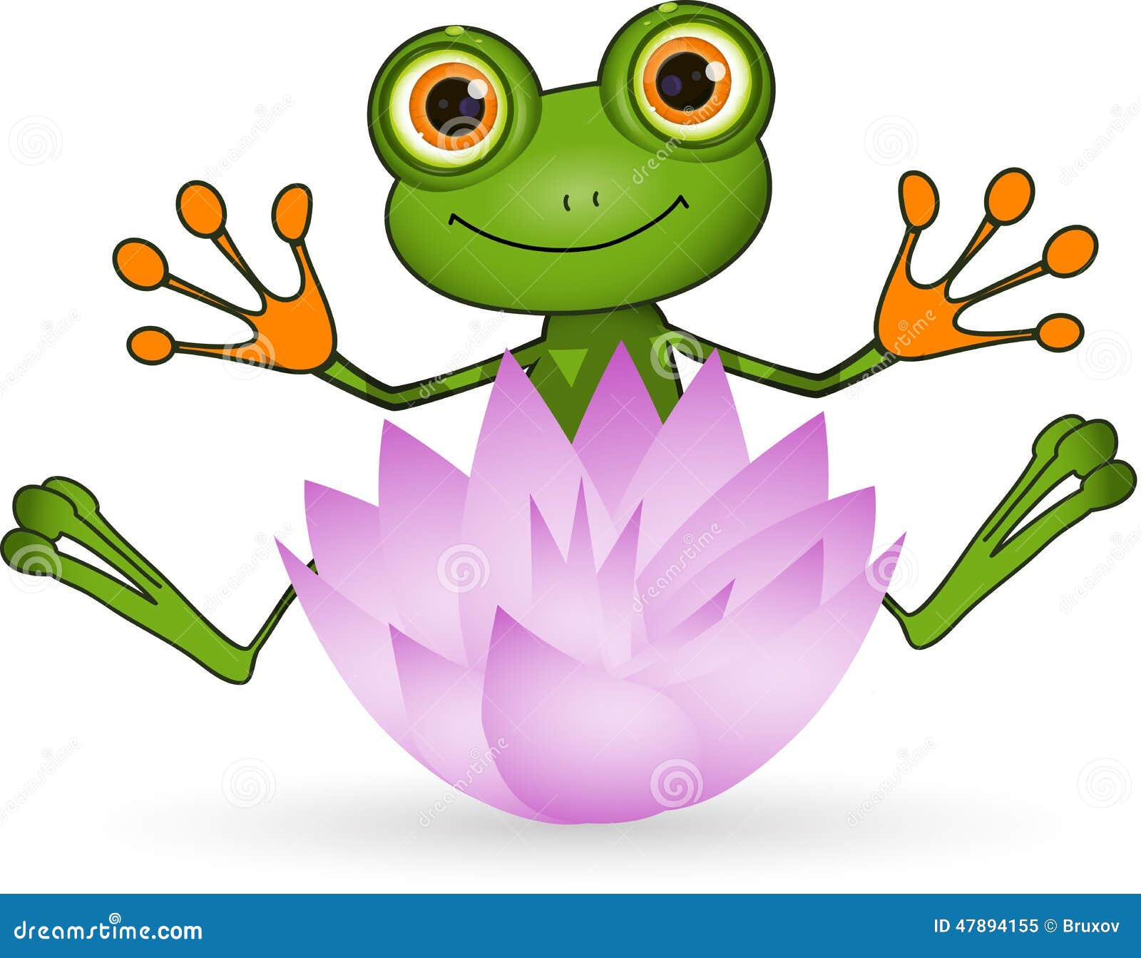 Frog and Flower stock vector. Illustration of nature - 47894155