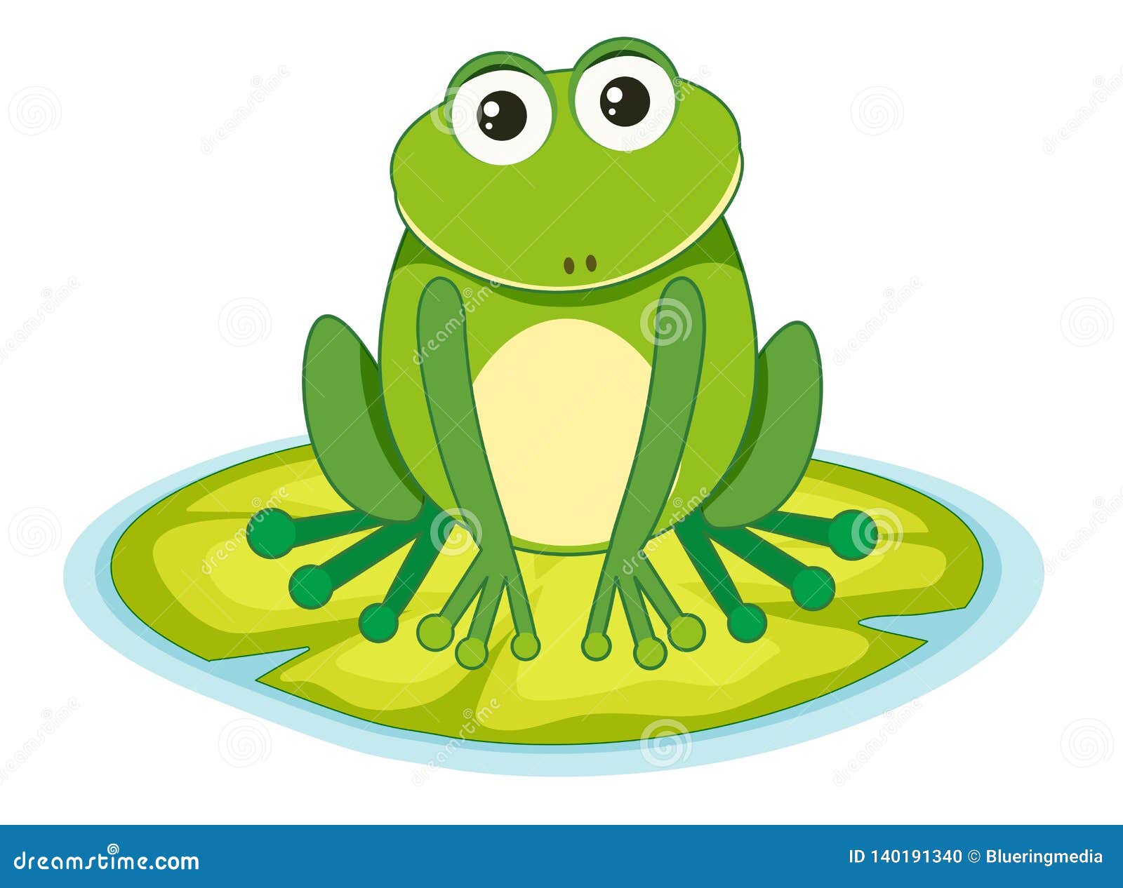 Frog on a lilypad stock vector. Illustration of animal - 140191340