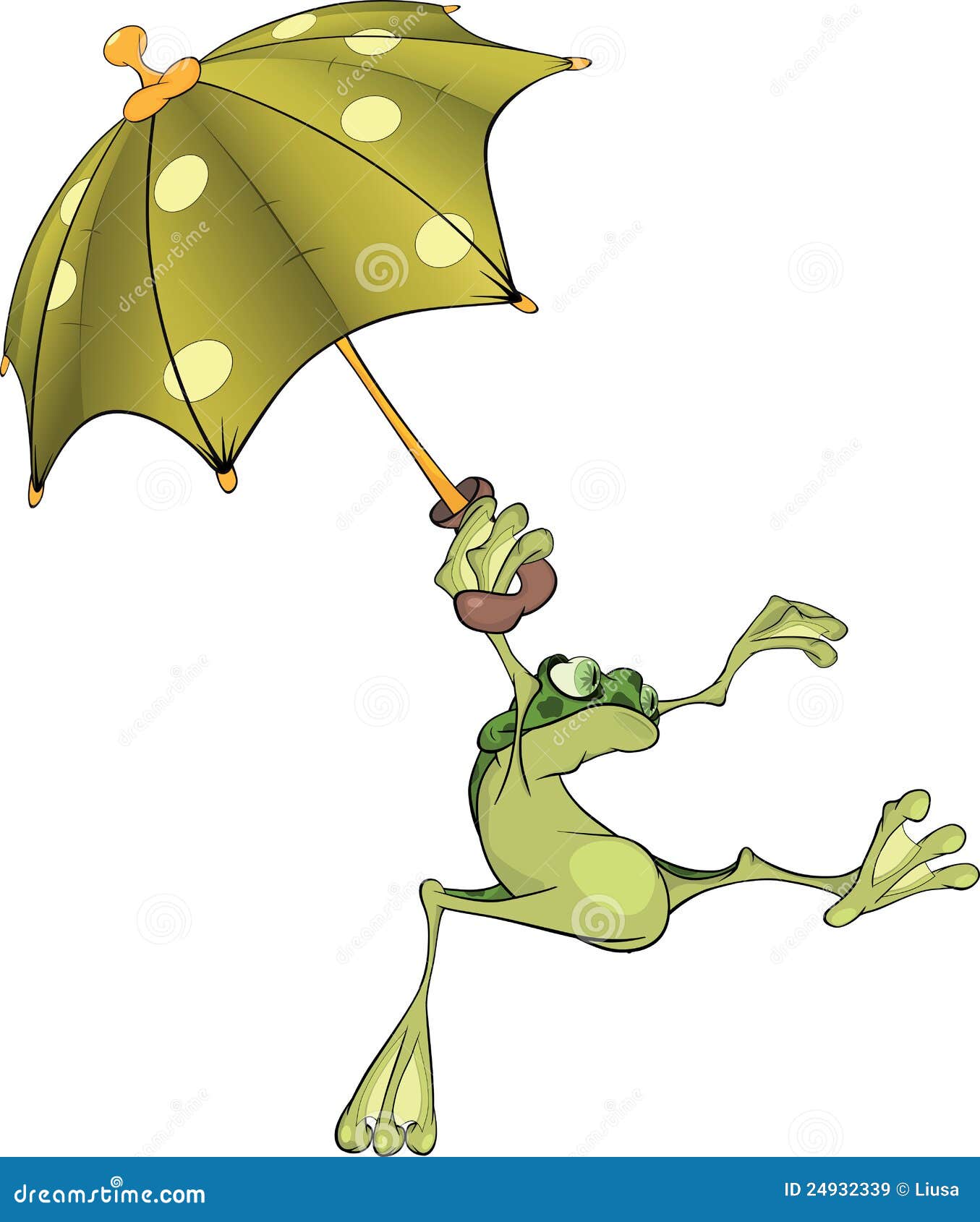Frog with an umbrella stock vector. Illustration of object 24932339