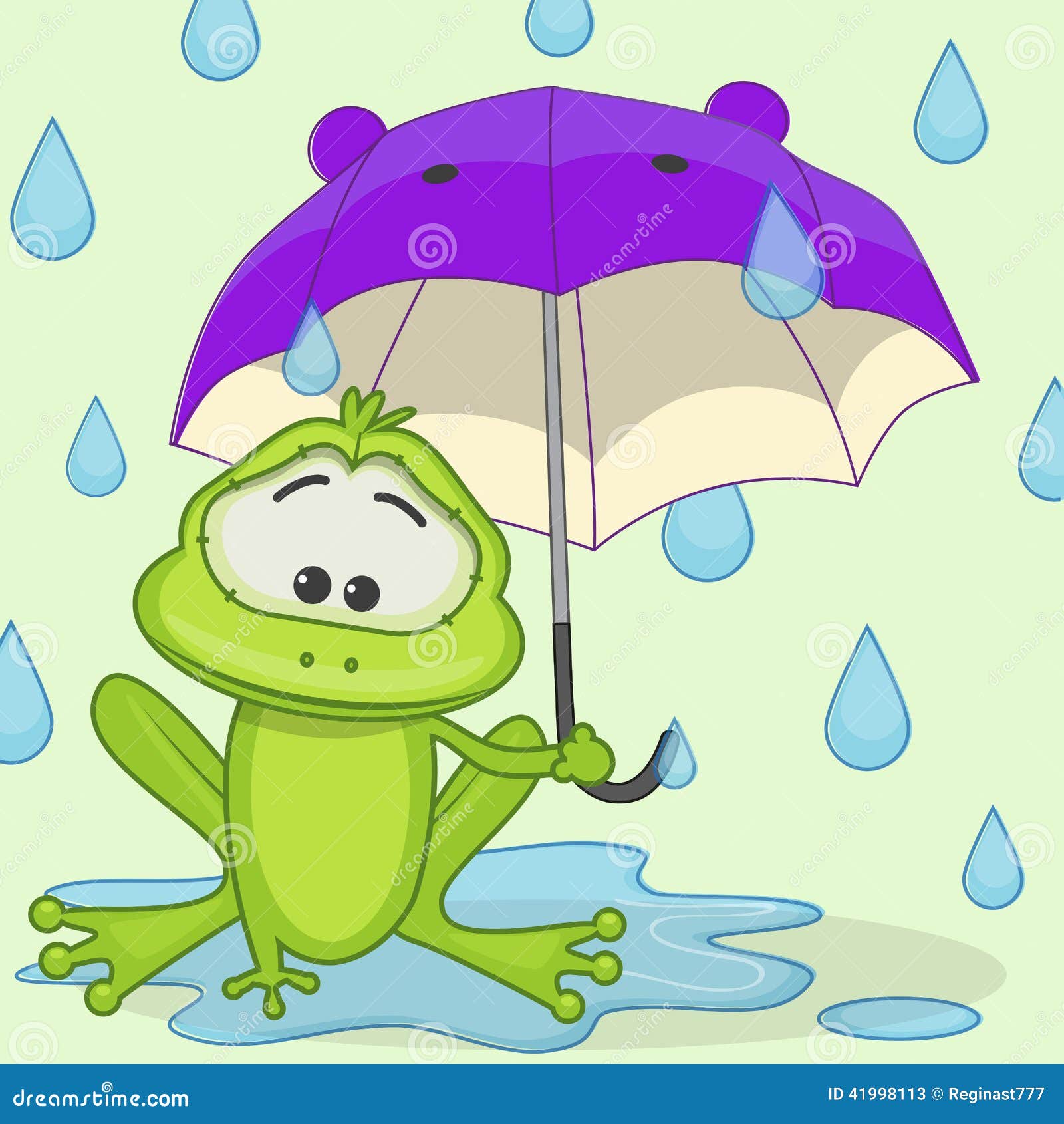 Frog with umbrella stock vector. Illustration of beautiful 41998113