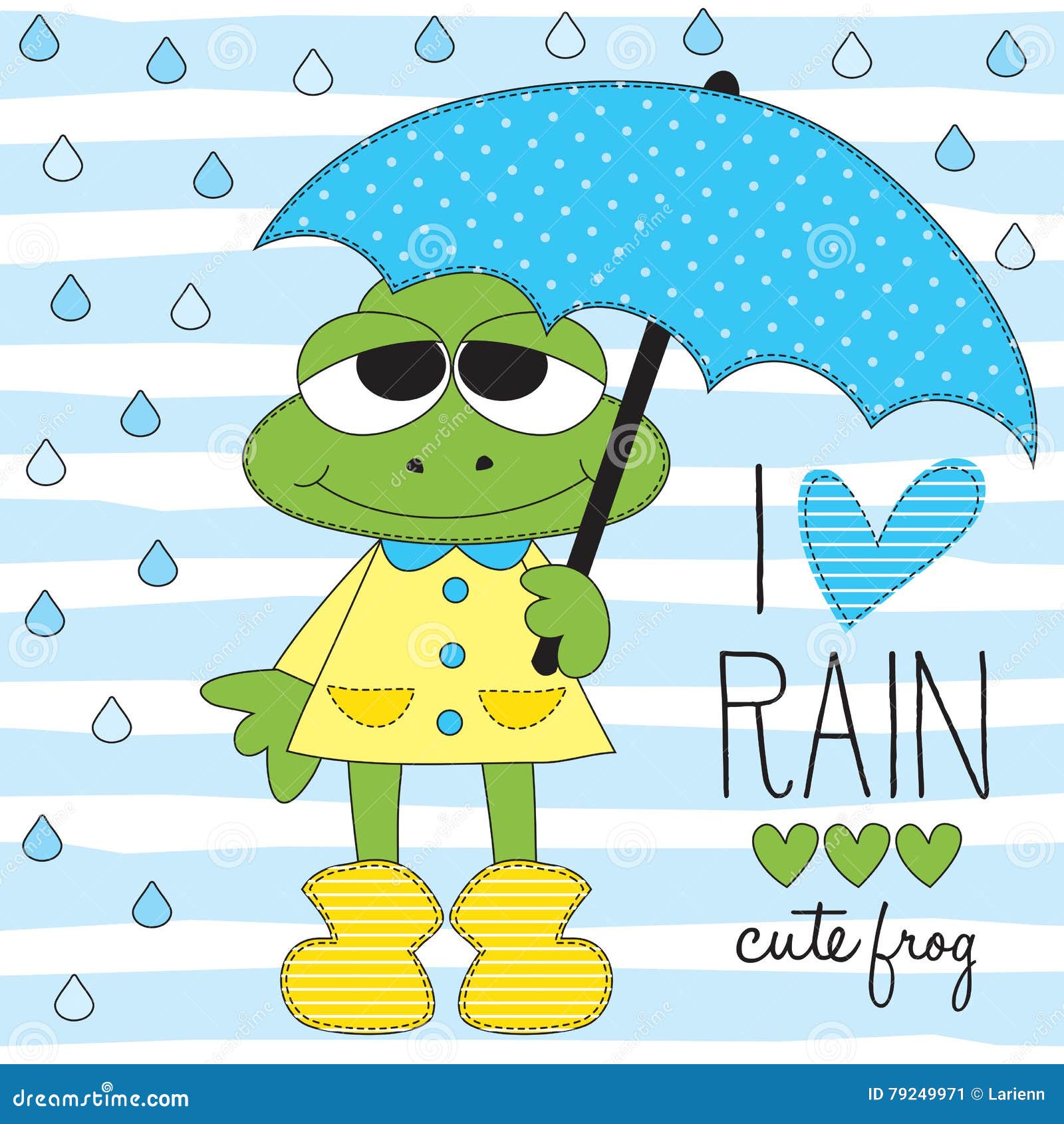 Frog with Umbrella Vector Illustration Stock Vector Illustration of