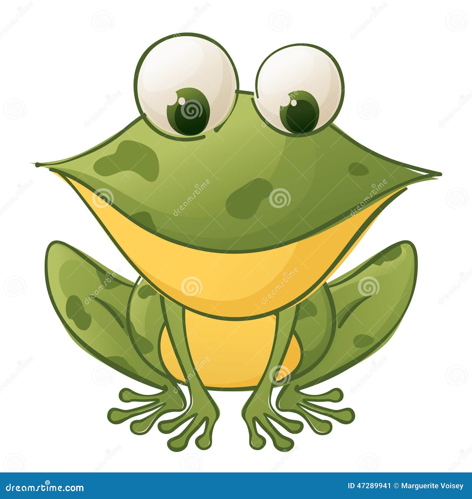 kawaii & happy green frog smiling Sticker