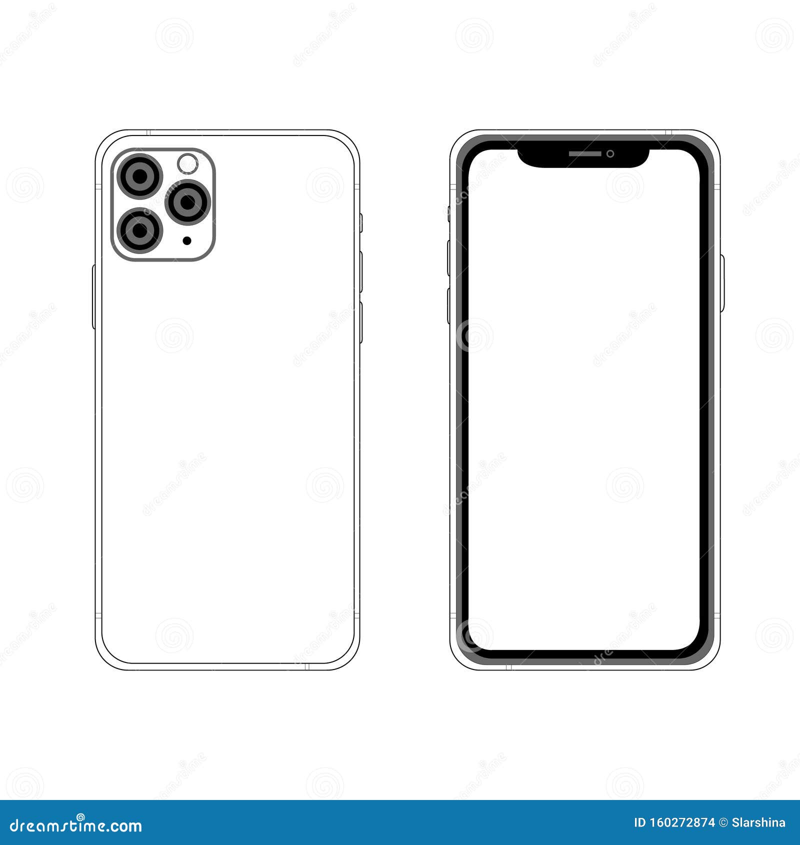 Front And Back Side New Iphone 11 Pro Max Vector Simple Graphic Illustration Stock Vector Illustration Of Animal Background